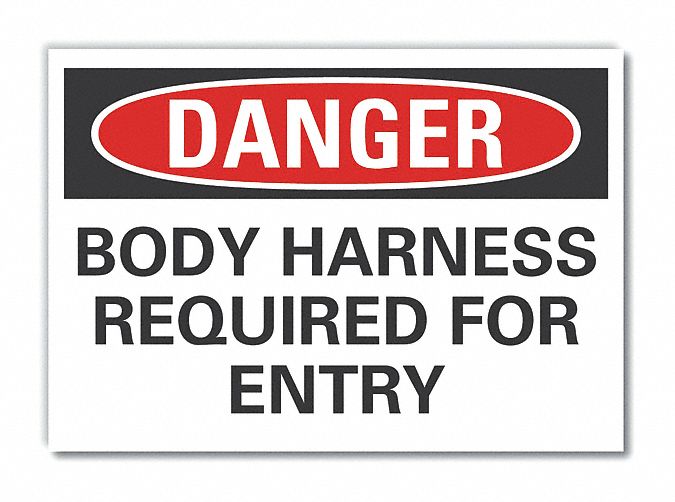 Body Harness Danger Label 7 in x 10 in