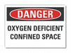 Confined Space Danger Rflct Lbl 7x10in
