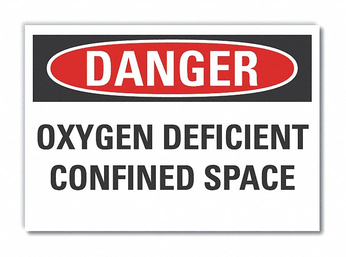 Confined Space Danger Rflct Lbl 7x10in