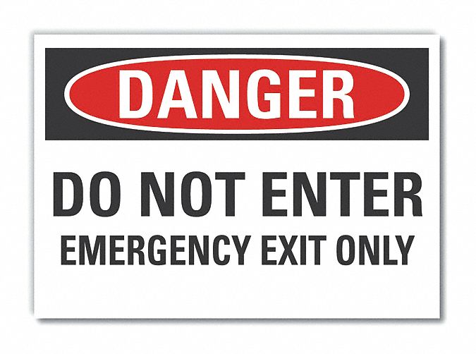 Emrgncy Exit Danger Label 10x14in Polyes