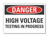 High Voltage Danger Lbl 5x7in Polyester