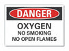 No Smoking Danger Lbl 7inx10in Polyester
