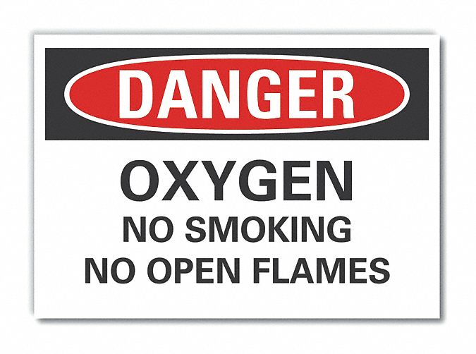 No Smoking Danger Lbl 7inx10in Polyester