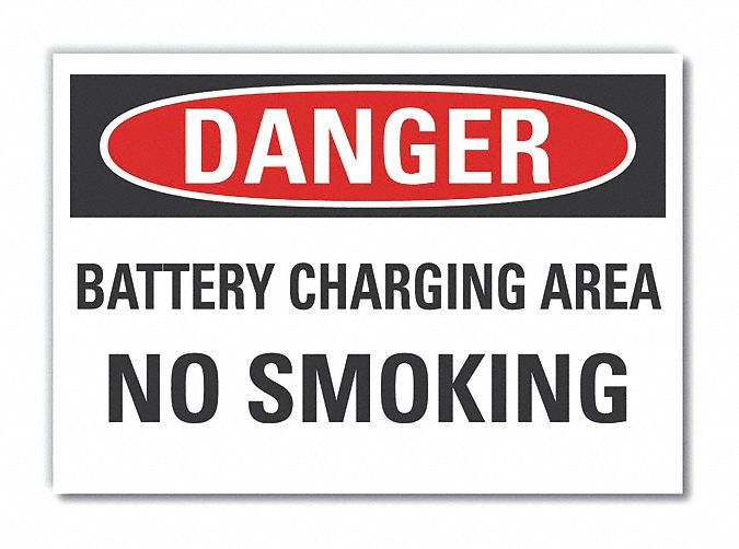 Battery Chargin Danger RflctvLbl 3.5x5in