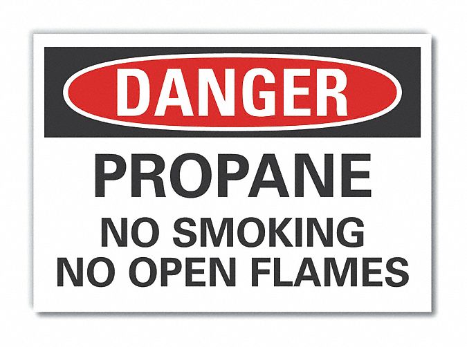 Propane Danger Lbl 3 1/2inx5in Polyester