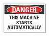 Machine Operat Danger Rflct Lbl 3.5x5in