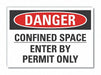 Confined Space DangerLbl 3.5x5in Polyest