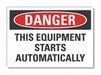 Machine Operation Danger RflctvLbl 5x7in