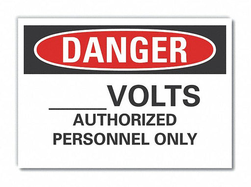 Danger Sign 7 in x 10 in Non-PVC Polymer