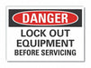 Lockout Tagout Danger Labl 5x7in Polyest
