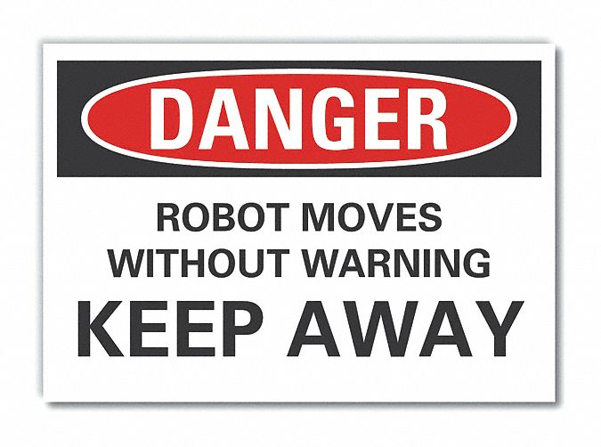 Robot Area Danger Rflct Label 7inx10in