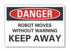 Robot Area Danger Rflct Label 5inx7in