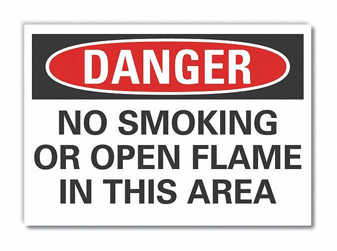 No Smoking Danger Lbl 3.5x5in Polyester