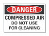 Compressed Air Danger Rflct Lbl 7x10in