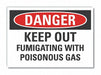 Poison Gas Danger Rflct Label 3.5inx5in