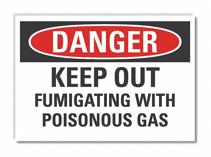 Poison Gas Danger Rflct Label 3.5inx5in