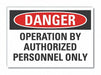 Machine Operat Danger Rflct Lbl 7x10in