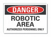 Robot Area Danger Rflct Label 5inx7in