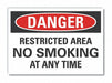 No Smoking Danger Rflct Lbl 10inx14in