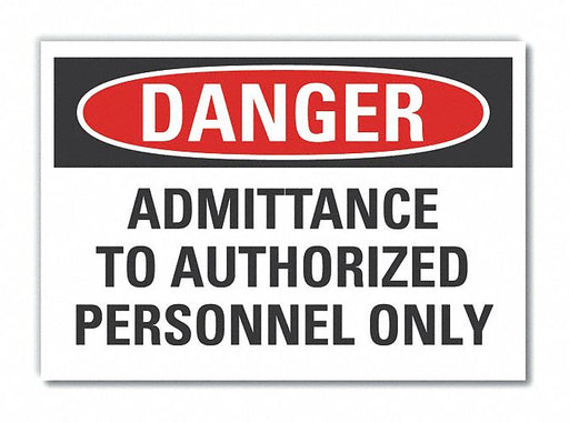 Danger Sign 10in x 14in Non-PVC Polymer
