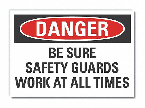 Danger Sign 7 in x 10 in Non-PVC Polymer