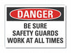 Safety Guards Danger Lbl 3.5x5in Polyest