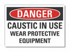 Caustic Danger Lbl 10inx14in Polyester