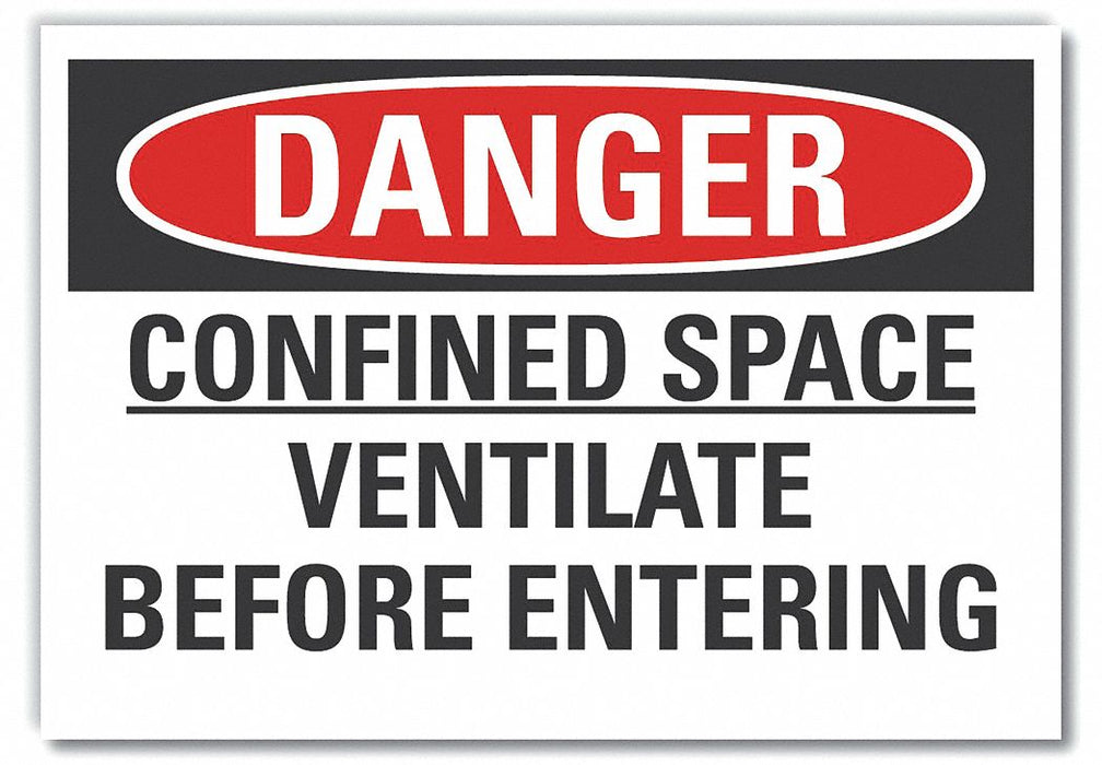 Confined Space Danger Rflct Lbl 7x10in