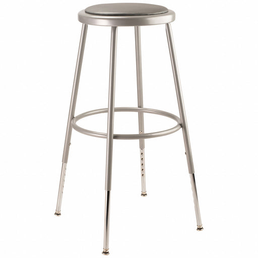 Round Stool Adjustable Legs Gray 25 H