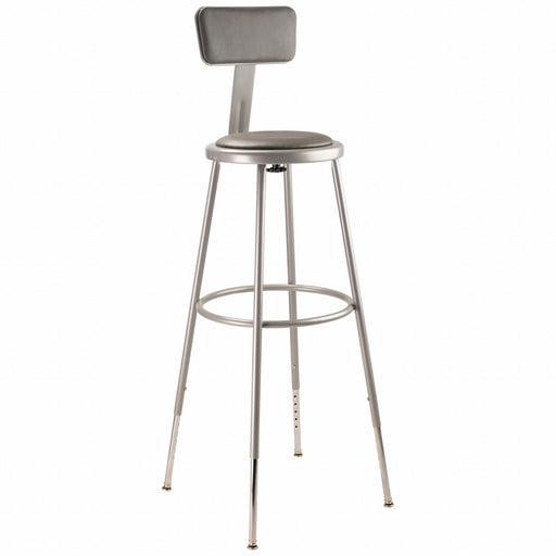 Round Stool Adjustable Legs Gray 44 H