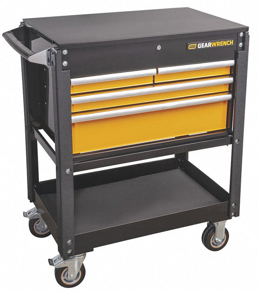 Black  Orange Utility Cart 21 4 Drawer