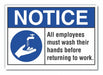 Wash Hands Notice Rflctv Label 3 1/2x5in