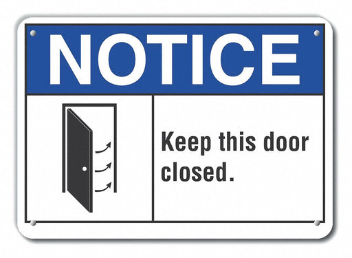 Alum Door Instruction Notice Sign 7x10in