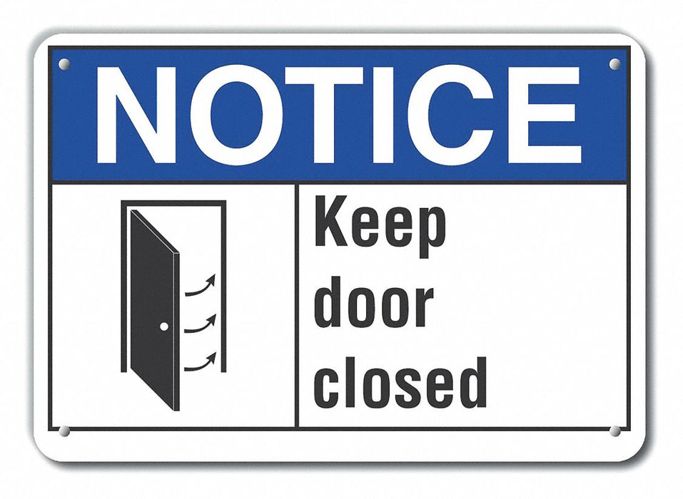 Alum Door Instruction Notice Sign 7x10in