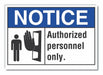 Auth Personnel Notice Rflctv Lbl 10x14in