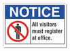 Visitors Notice Label 7x10in Polyester