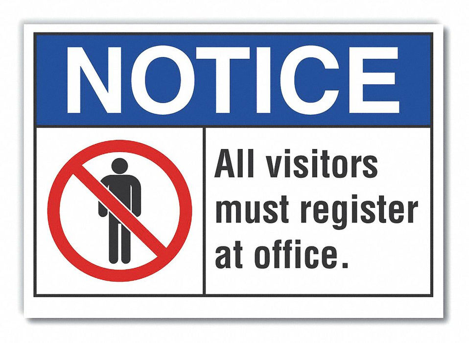 Visitors Notice Rflctv Label 3 1/2x5in