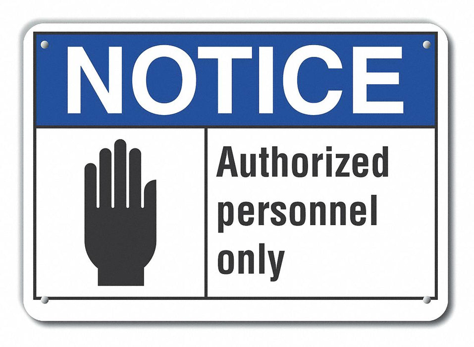 Rflctv Auth Person Notice Sign 10x14in