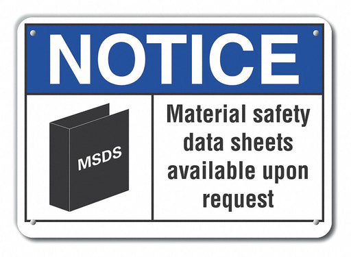 Alum Msds Information Notice Sign 7x10in