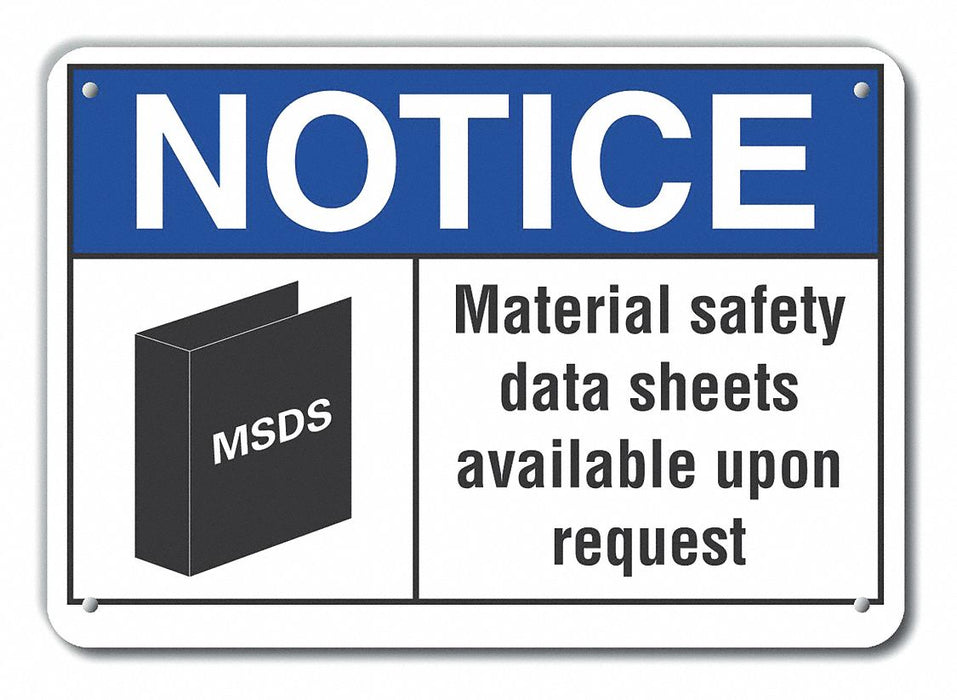 Alum Msds Information Notice Sign 7x10in