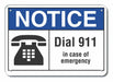 Plastic Emergency Notice Sign 7x10in