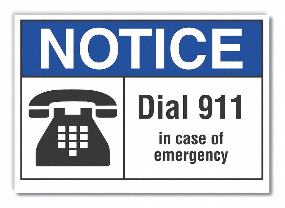 Emergency Notice Label 7x10in Polyester