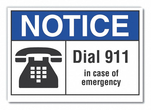 Notice Sign 7 in x 10 in Non-PVC Polymer