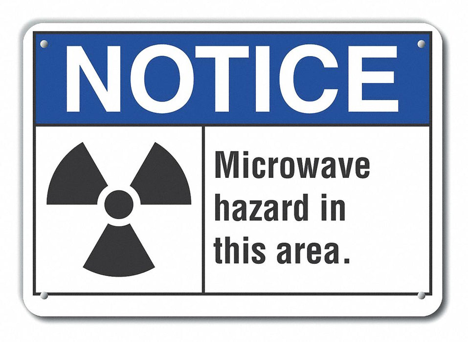 Rflct Microwave Notice Sign 7x10in Alum