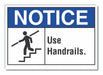 Handrail Notice Rflctv Label 3.5inx5in