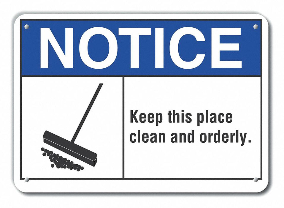 Cleaning Notice Sign 10x14in Plastic
