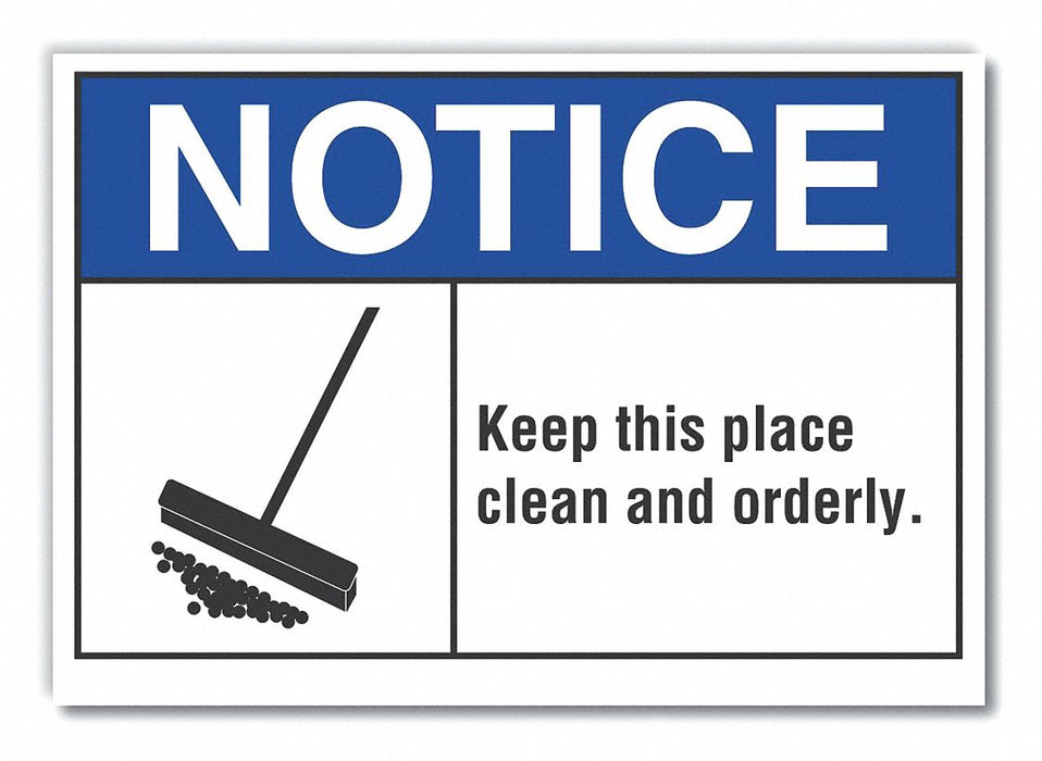 Cleaning Notice Label 3.5x5in Polyester