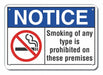 Rflctv No Smoking Note Sign 10x14in Alum