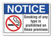 No Smoking Notice Rflct Lbl 10inx14in