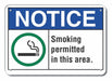 Rflctv Smoking Area Notice Sign 10x14in